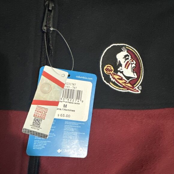 Columbia Men's Fleece Jacket CLG Flanker III Florida State Seminoles M - Picture 2 of 5